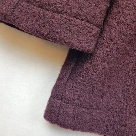 LL Bean Womens Bellandi Wool Jacket Size 1X Italy Pea Coat Eggplant Purple - Picture 9 of 16